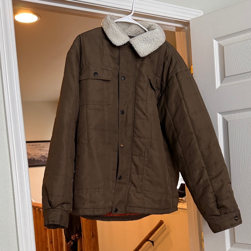 Northcrest Quilted Field Jacket with Sherpa Collar - Brown